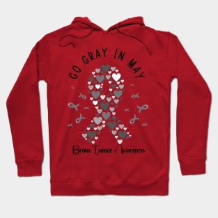 Go Gray In May Gray Awareness Ribbon (Brain Tumor/Cancer) Hoodie